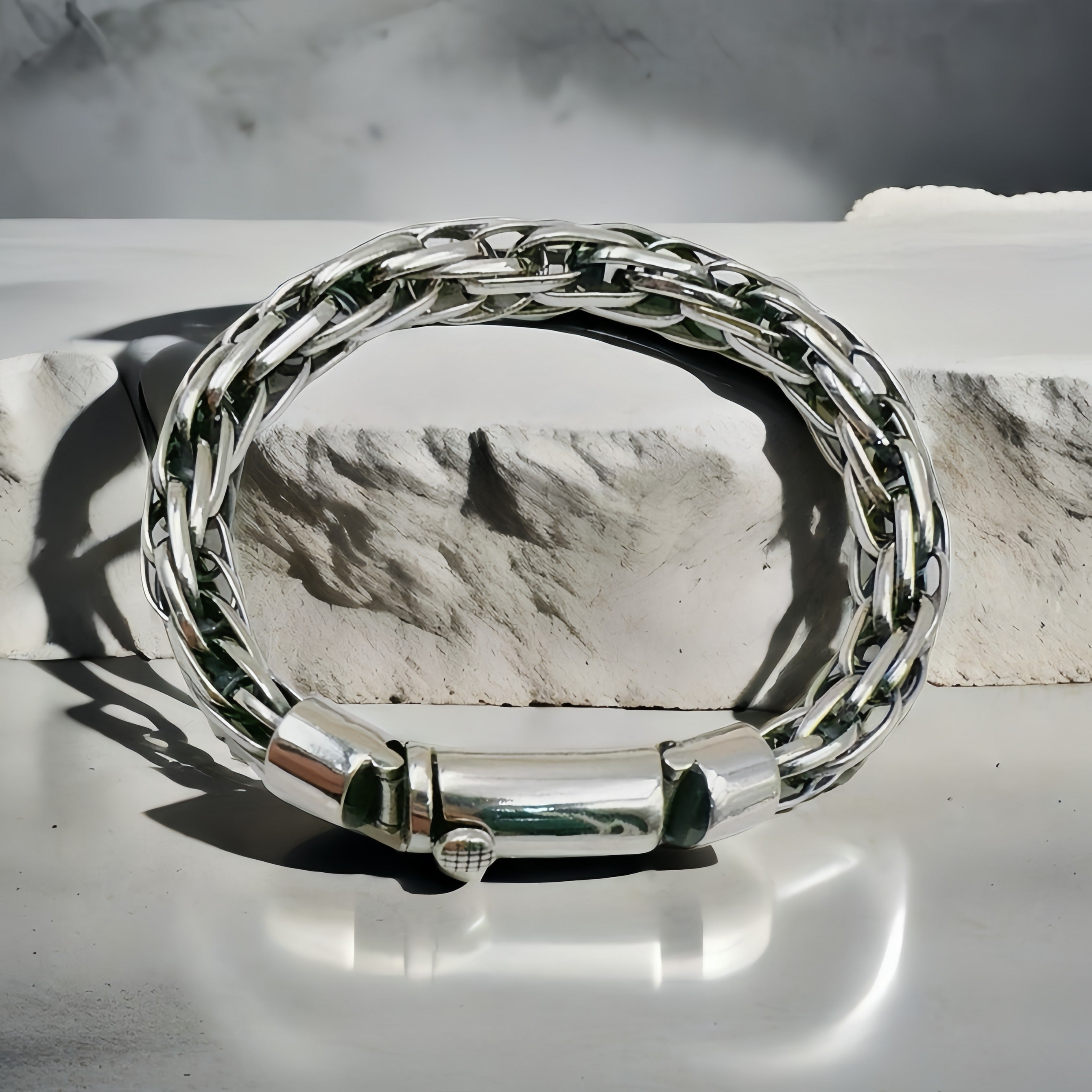 Braided Silver Bracelet (Item No.SB119）