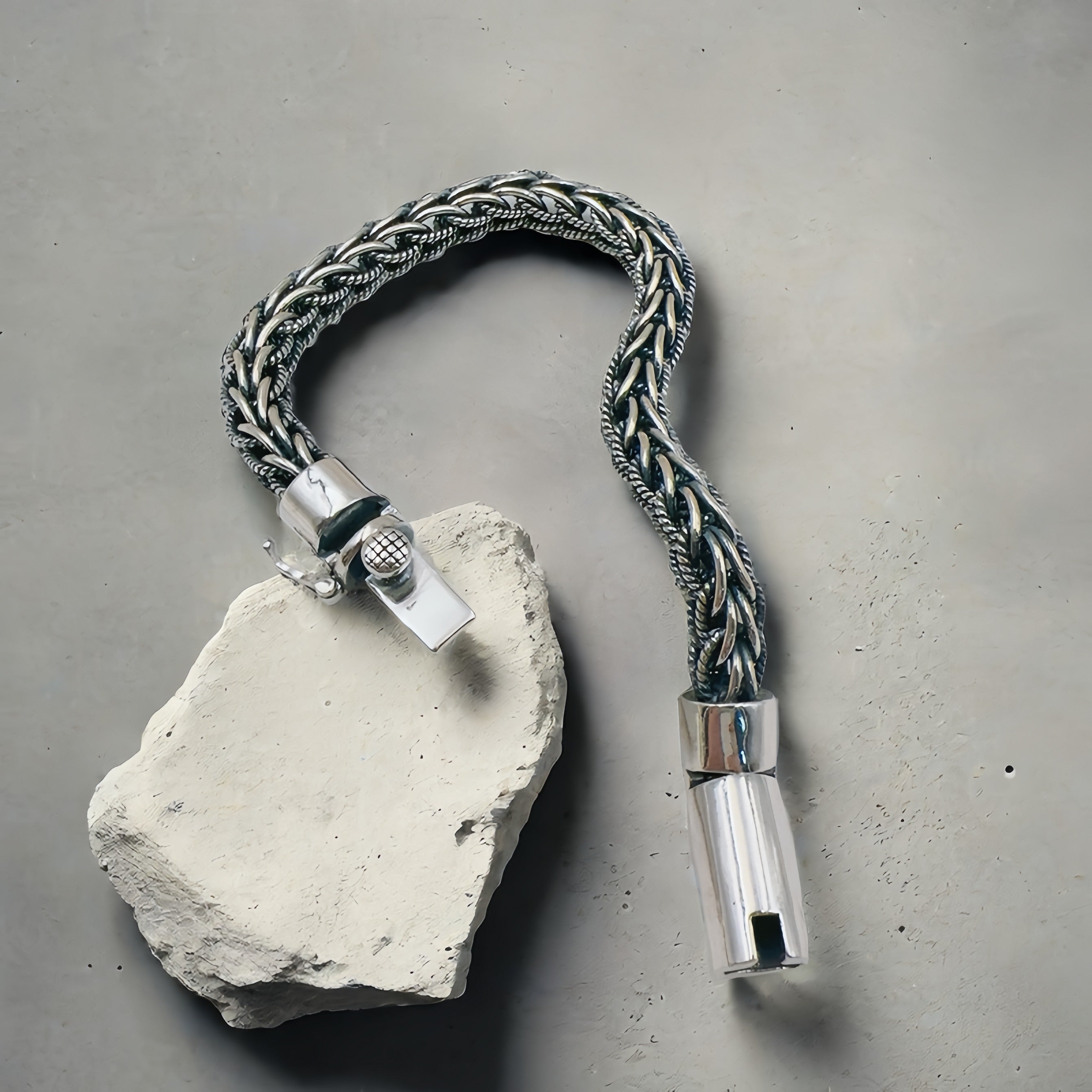 Braided Silver Bracelet (Item No.SB121）