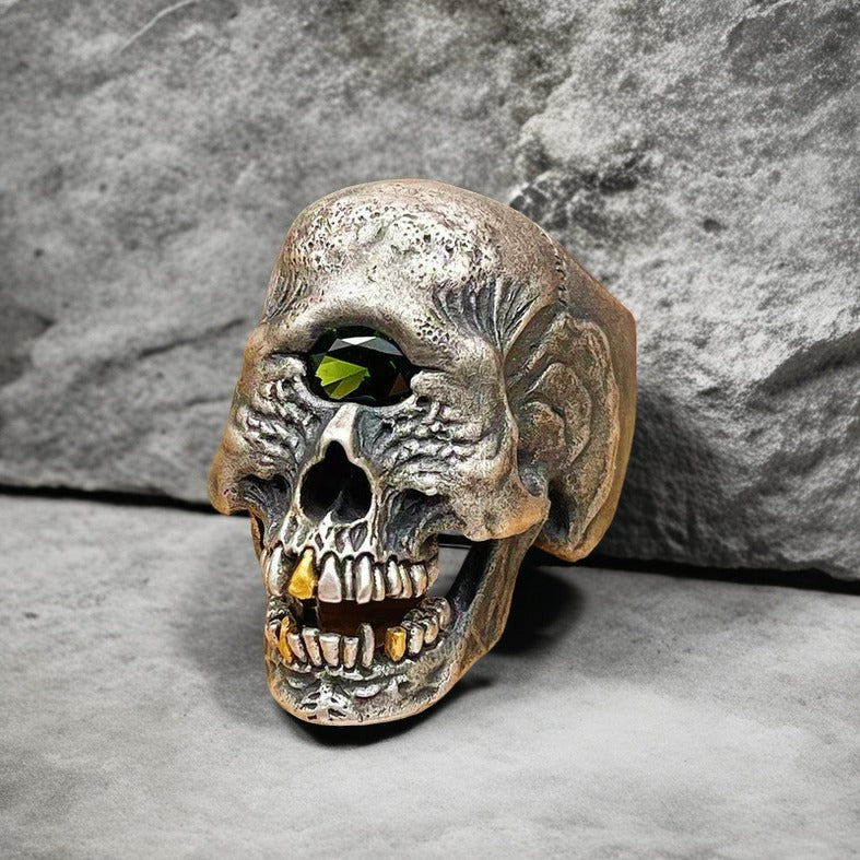 Cyclop Skull Silver Ring (Item No. SC102)