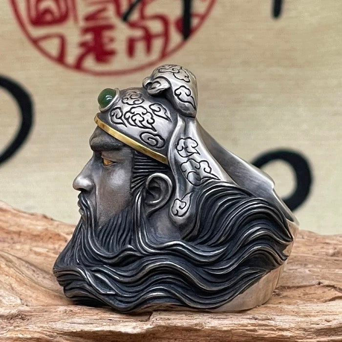 Lord Guanyu Silver Ring (Item No. SR132)