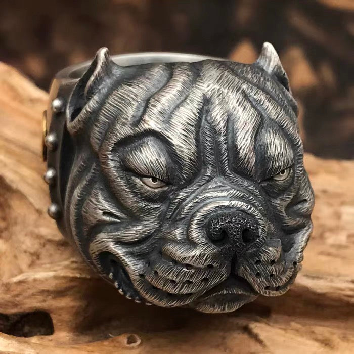 Pit Bull Silver Ring (Item No. SR134)