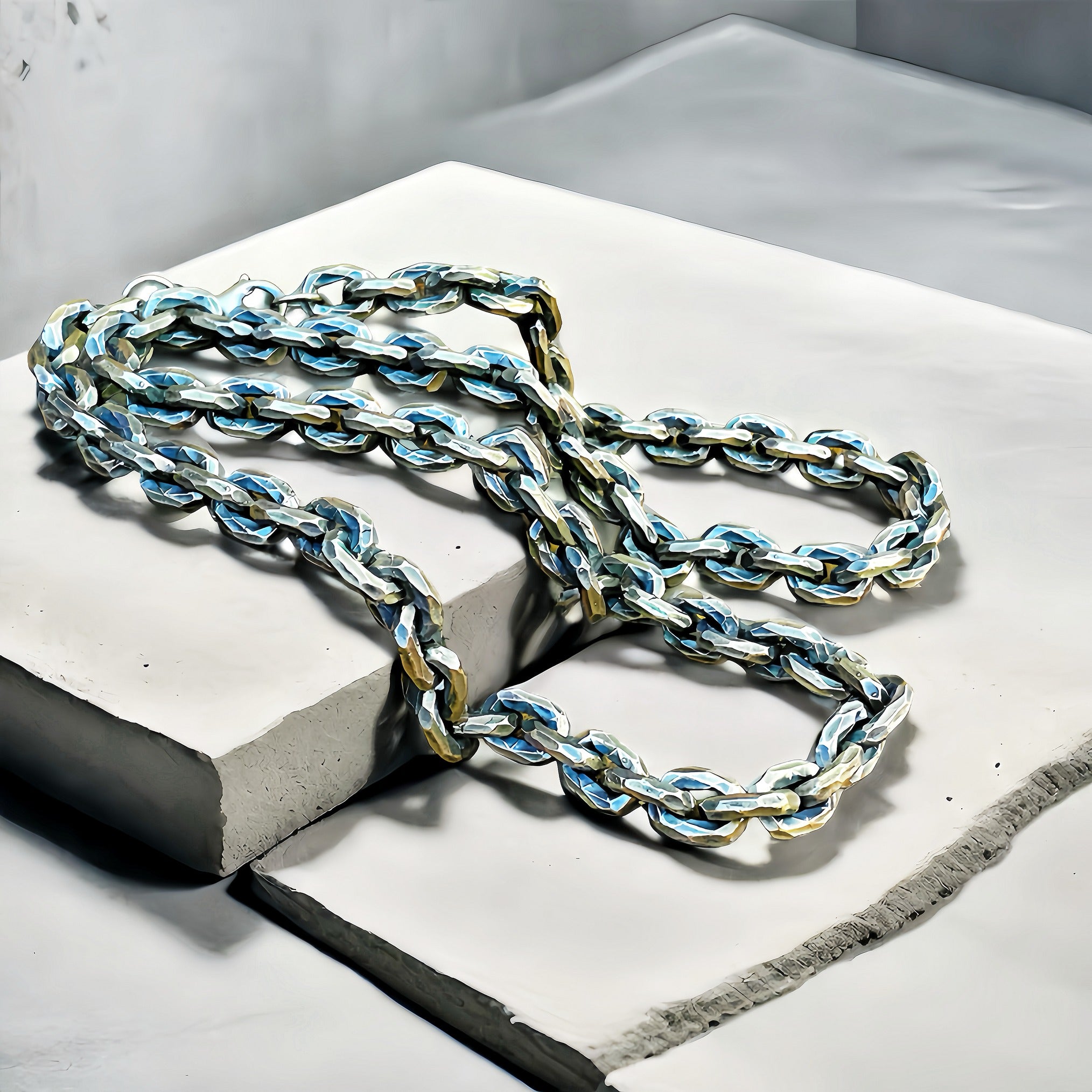 8mm Hammered Silver Necklace Chain (Item No. SN101)