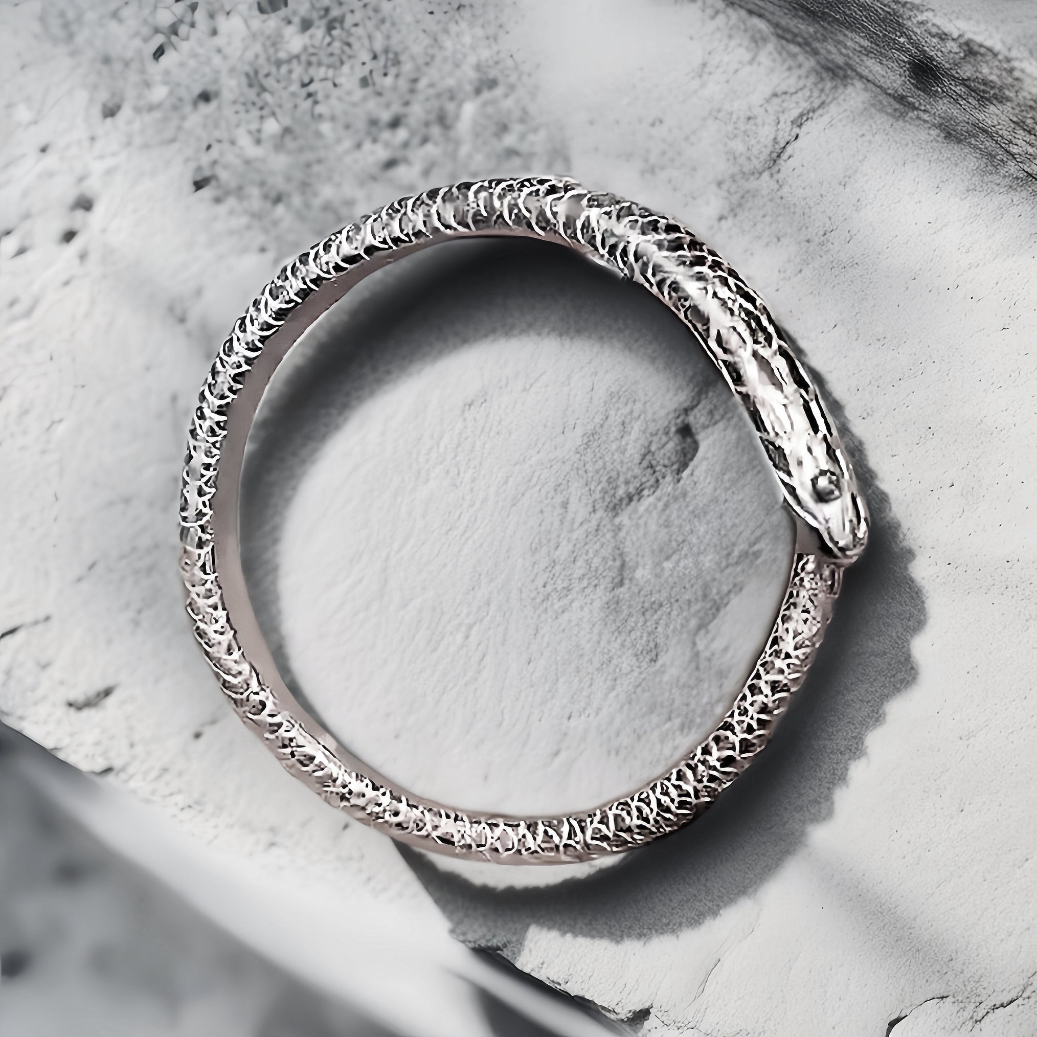 Ouroboros Silver Bangle (Item No.SB127)