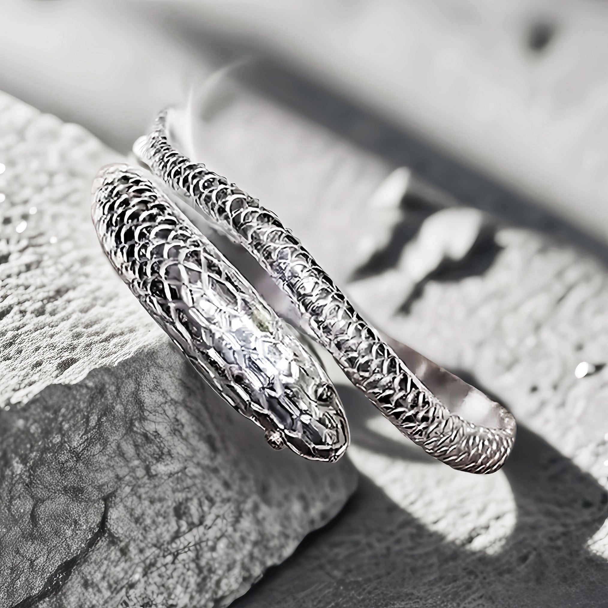 Ouroboros Silver Bangle (Item No.SB127)