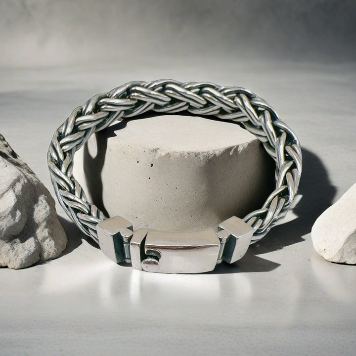Braided Silver Bracelet (Item No.SB120）