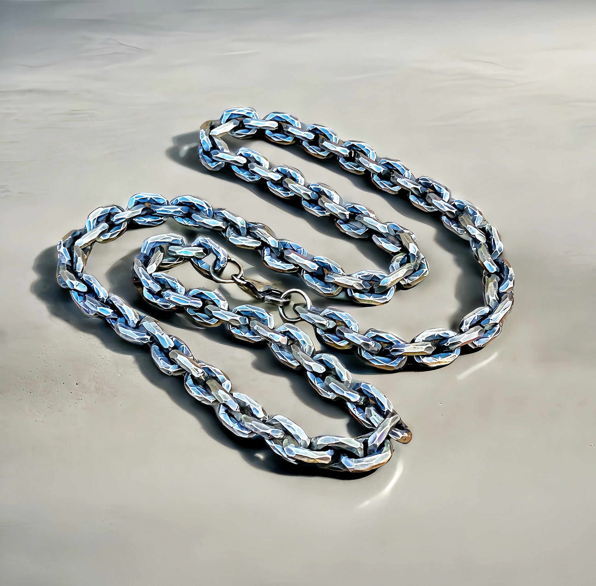 8mm Hammered Silver Necklace Chain (Item No. SN101)