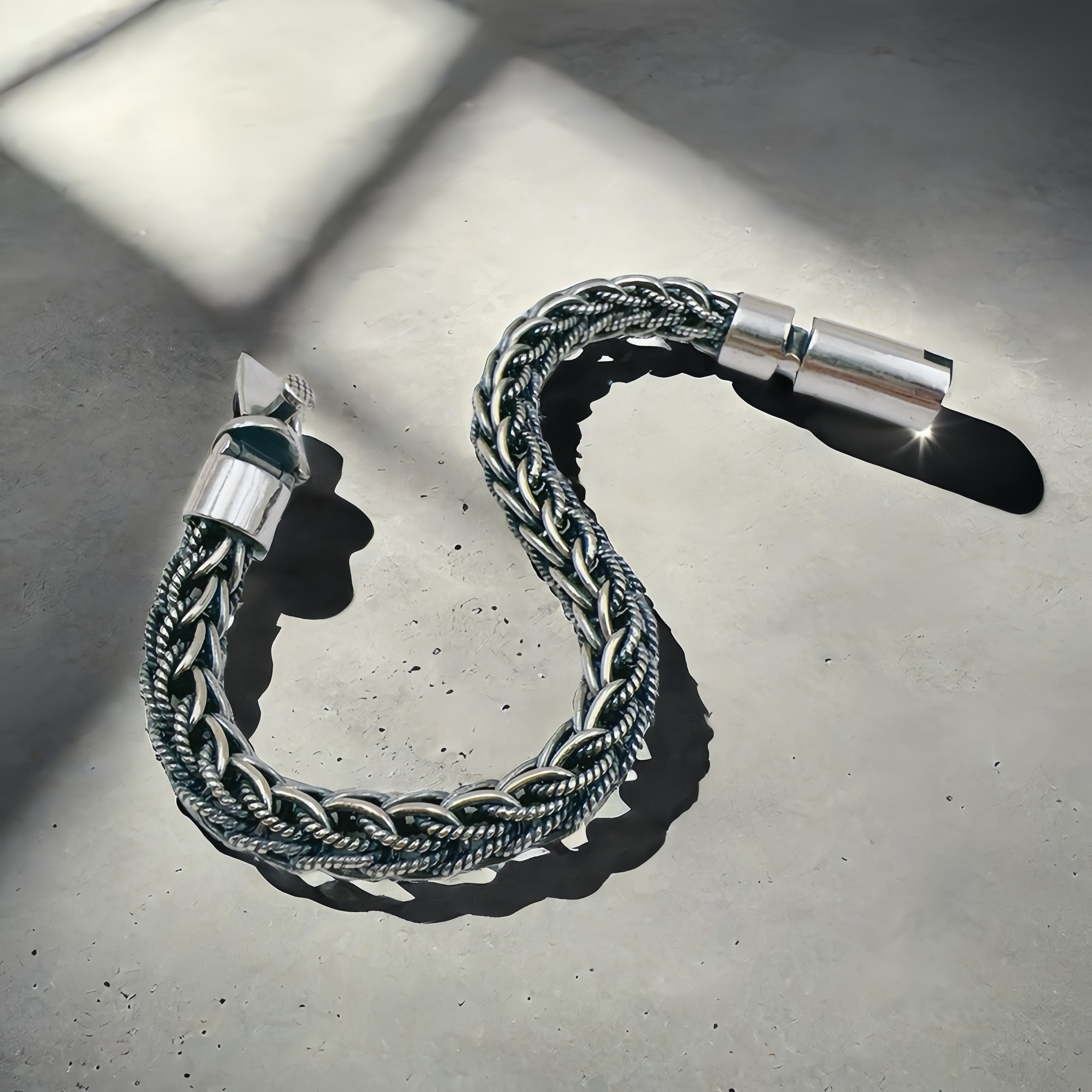 Braided Silver Bracelet (Item No.SB121）
