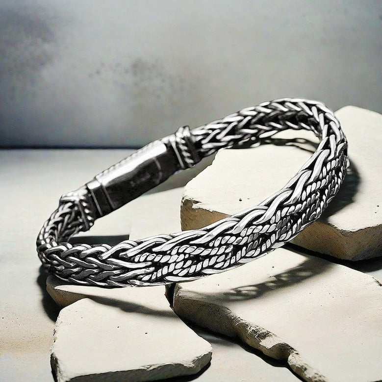 Braided Silver Bracelet (Item No.SB115)