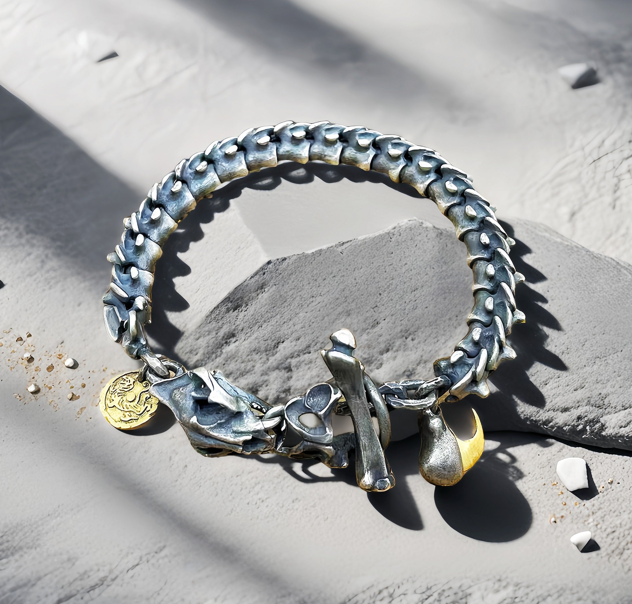 Dragon Scale Silver Bracelet Chain (Item No.SB155)