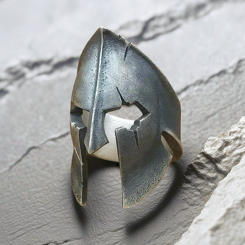 Greek Helmet Silver Ring (Item No. SR104)