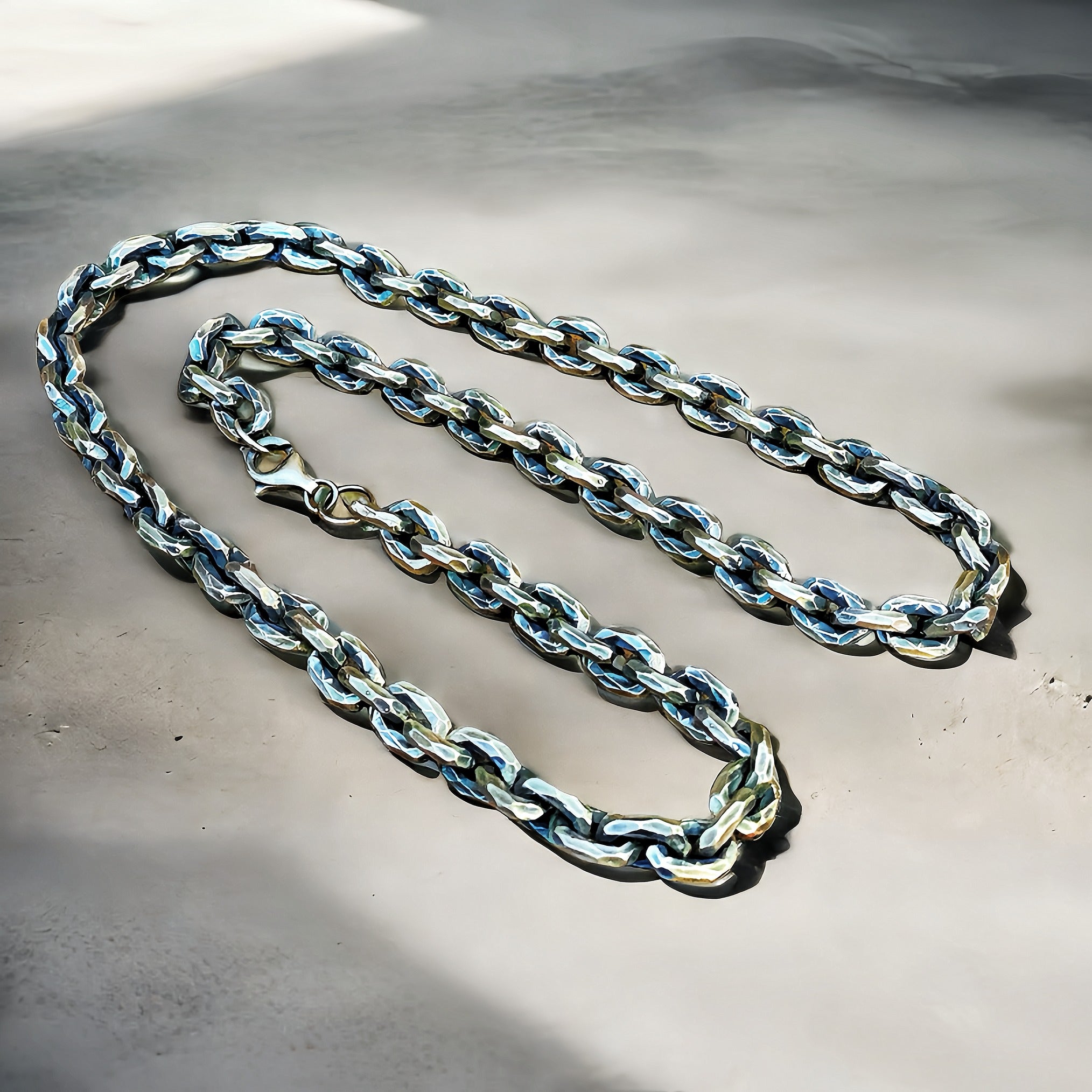 8mm Hammered Silver Necklace Chain (Item No. SN101)