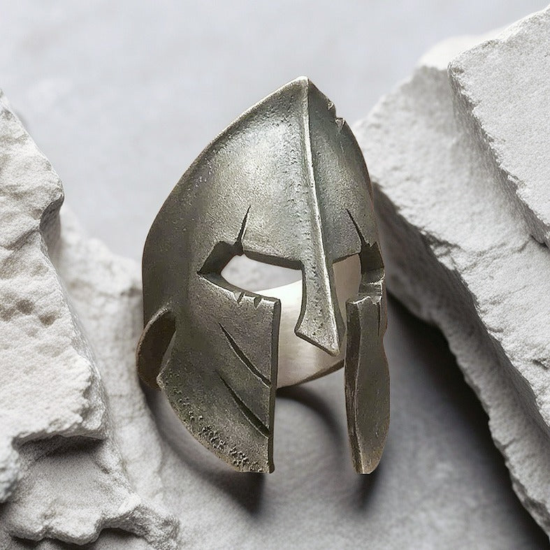 Greek Helmet Silver Ring (Item No. SR104)
