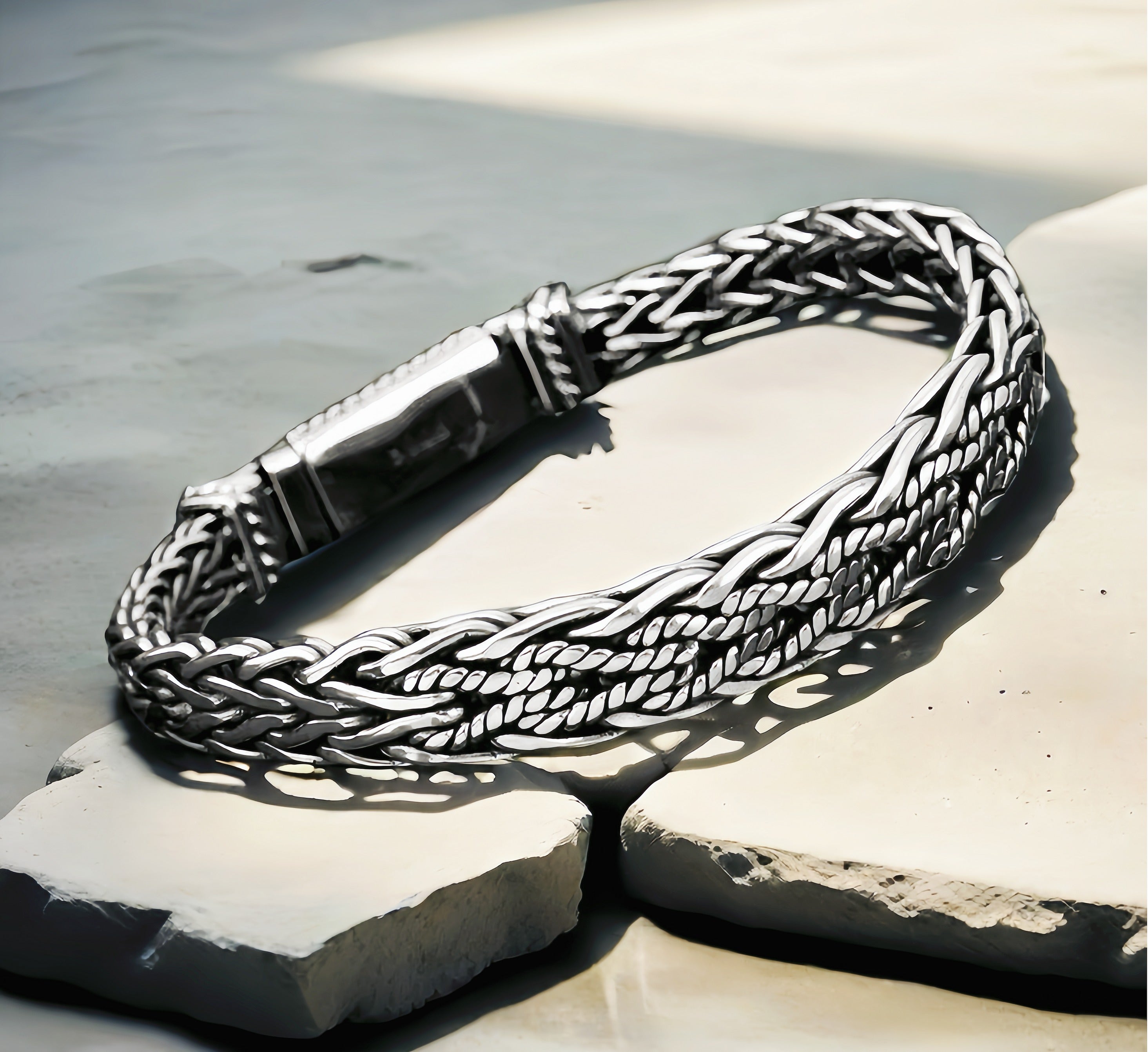 Braided Silver Bracelet (Item No.SB115)