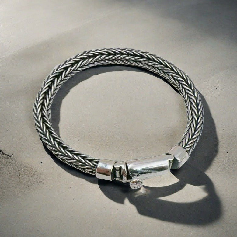 Braided Silver Bracelet (Item No.SB116)