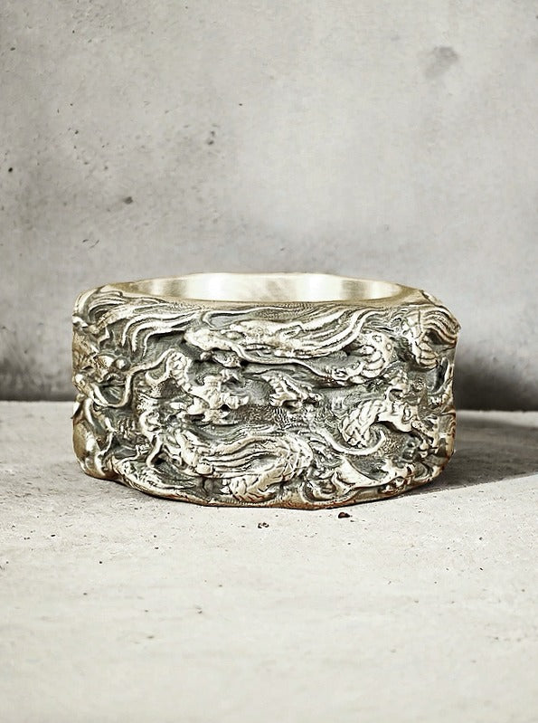Nine Dragon Silver Ring (Item No. R0111)