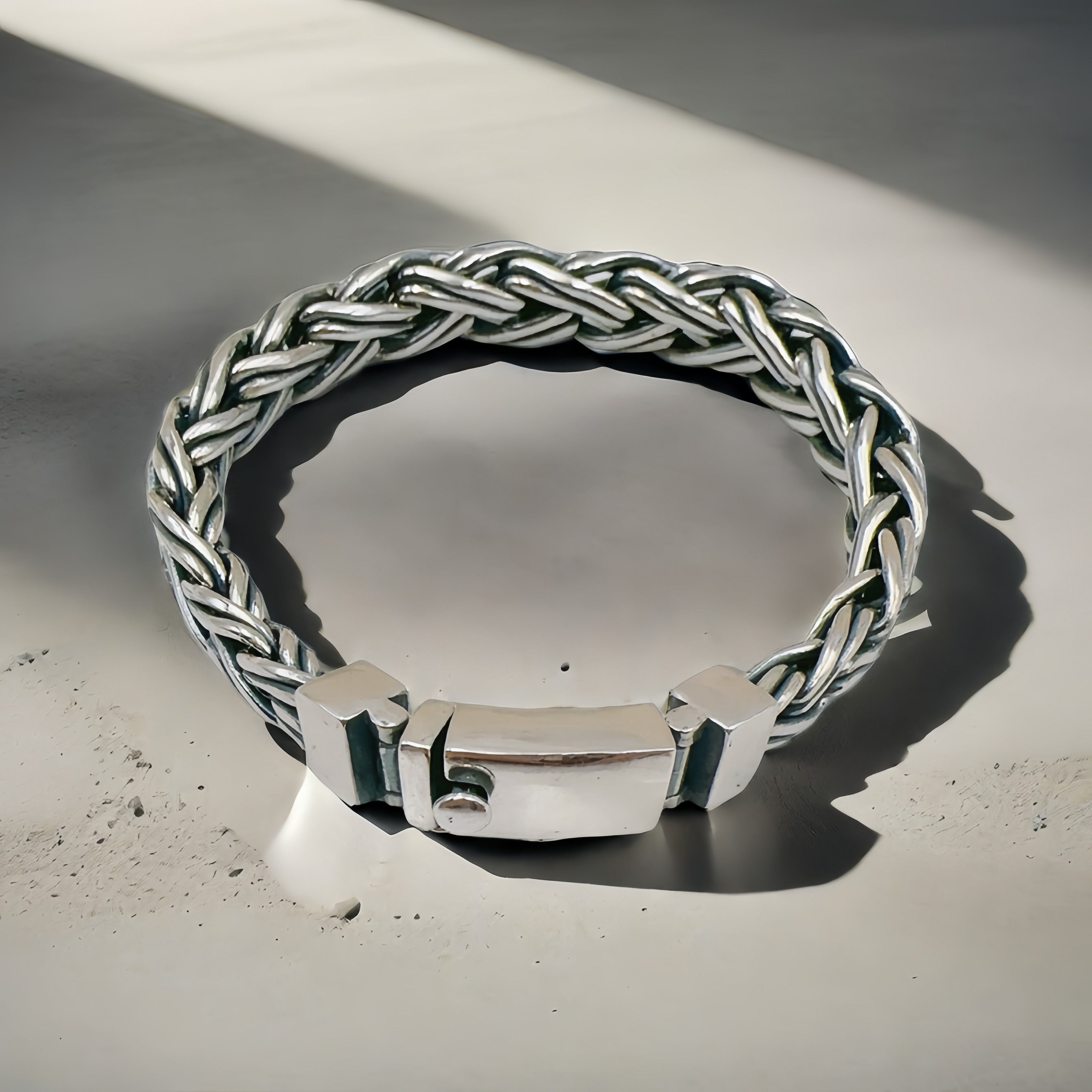 Braided Silver Bracelet (Item No.SB120）