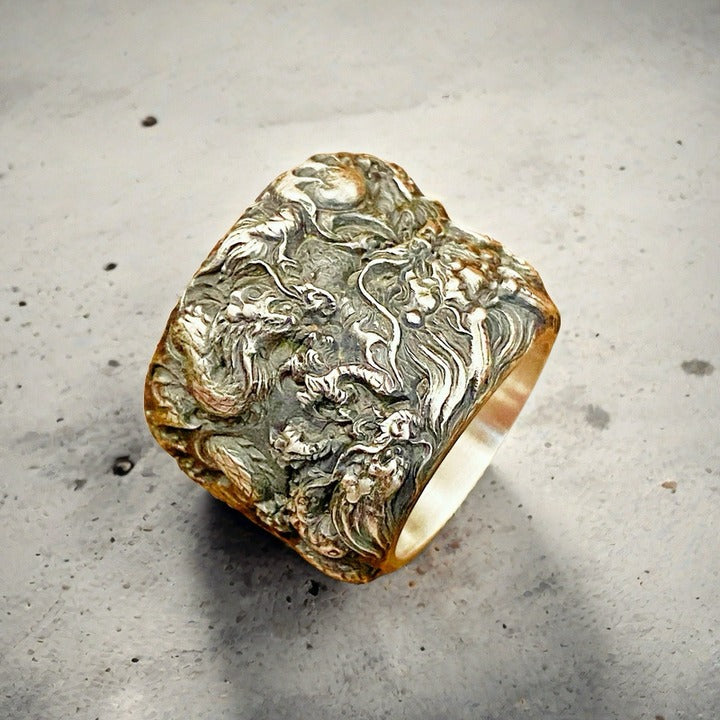 Nine Dragon Silver Ring (Item No. SR100)