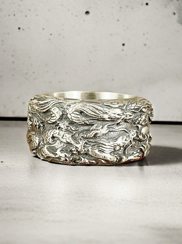 Nine Dragon Silver Ring (Item No. SR100)