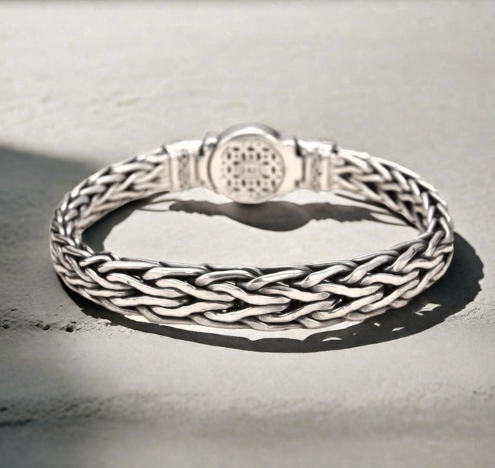 Lion Braided Silver Bracelet (Item No.SB177)