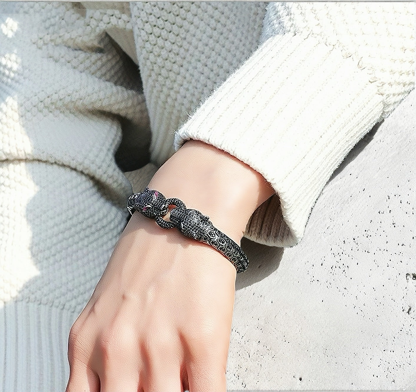 Panther Fashion Silver Bracelet (Item No.SB104)