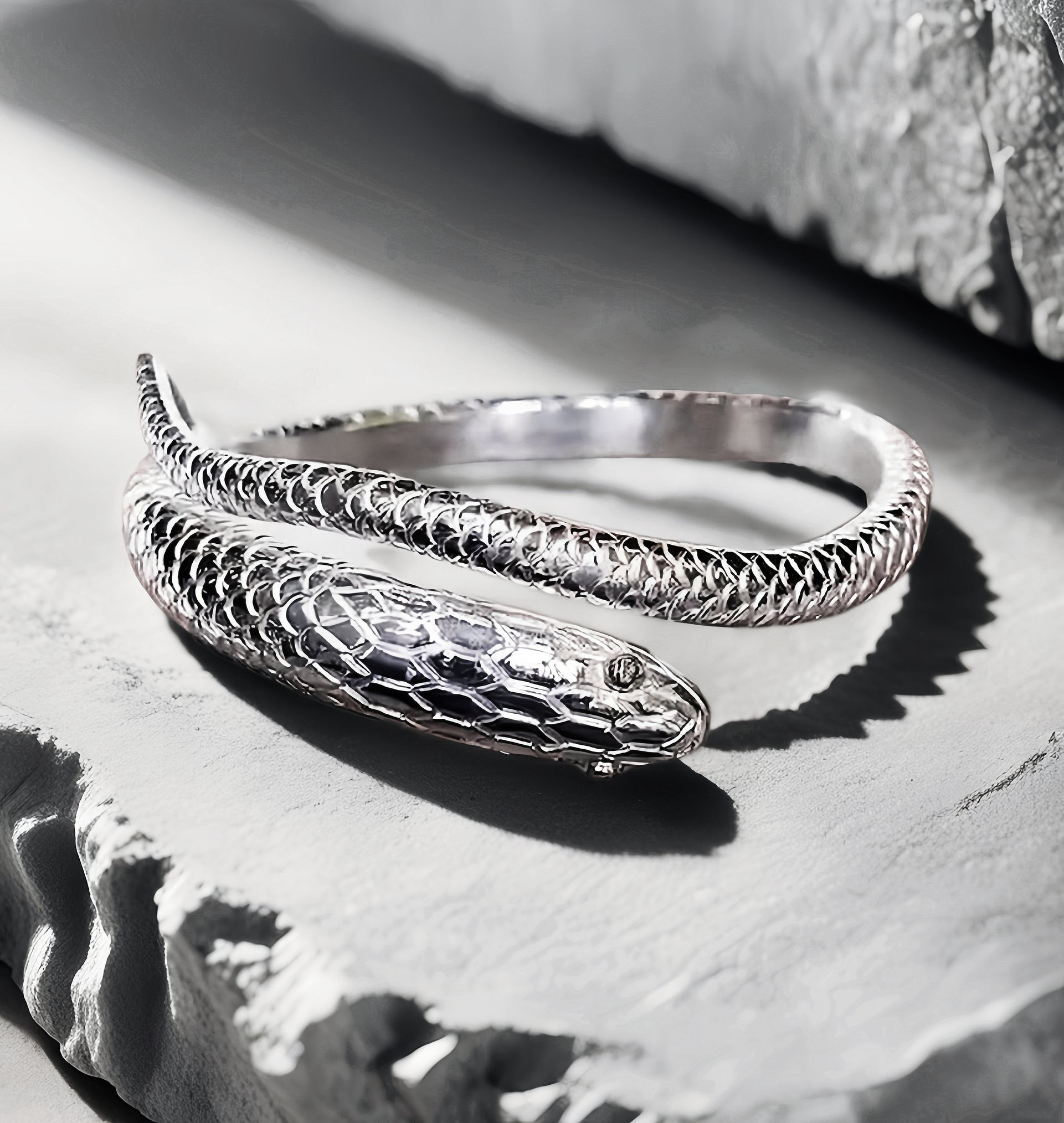 Ouroboros Silver Bangle (Item No.SB127)