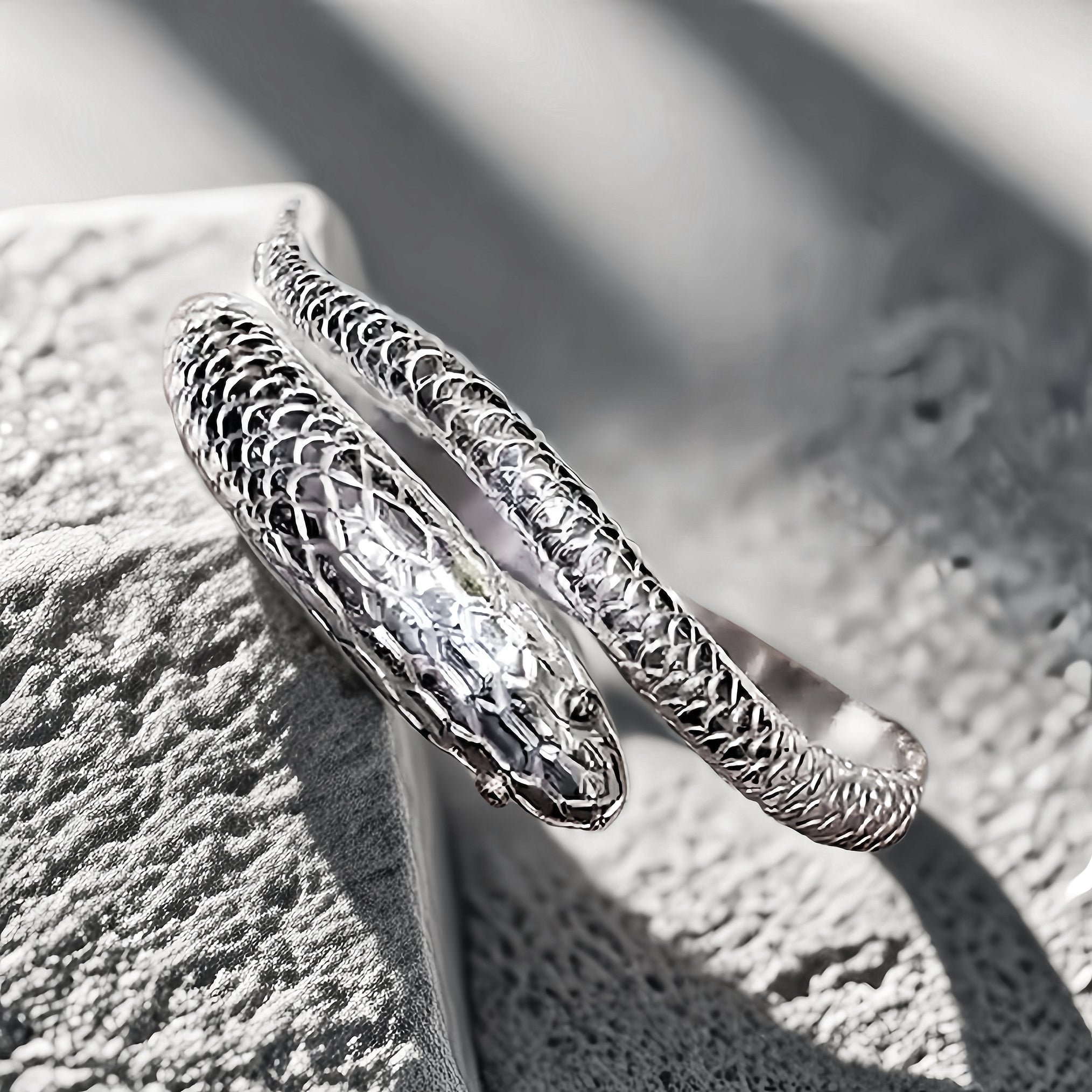 Ouroboros Silver Bangle (Item No.SB127)