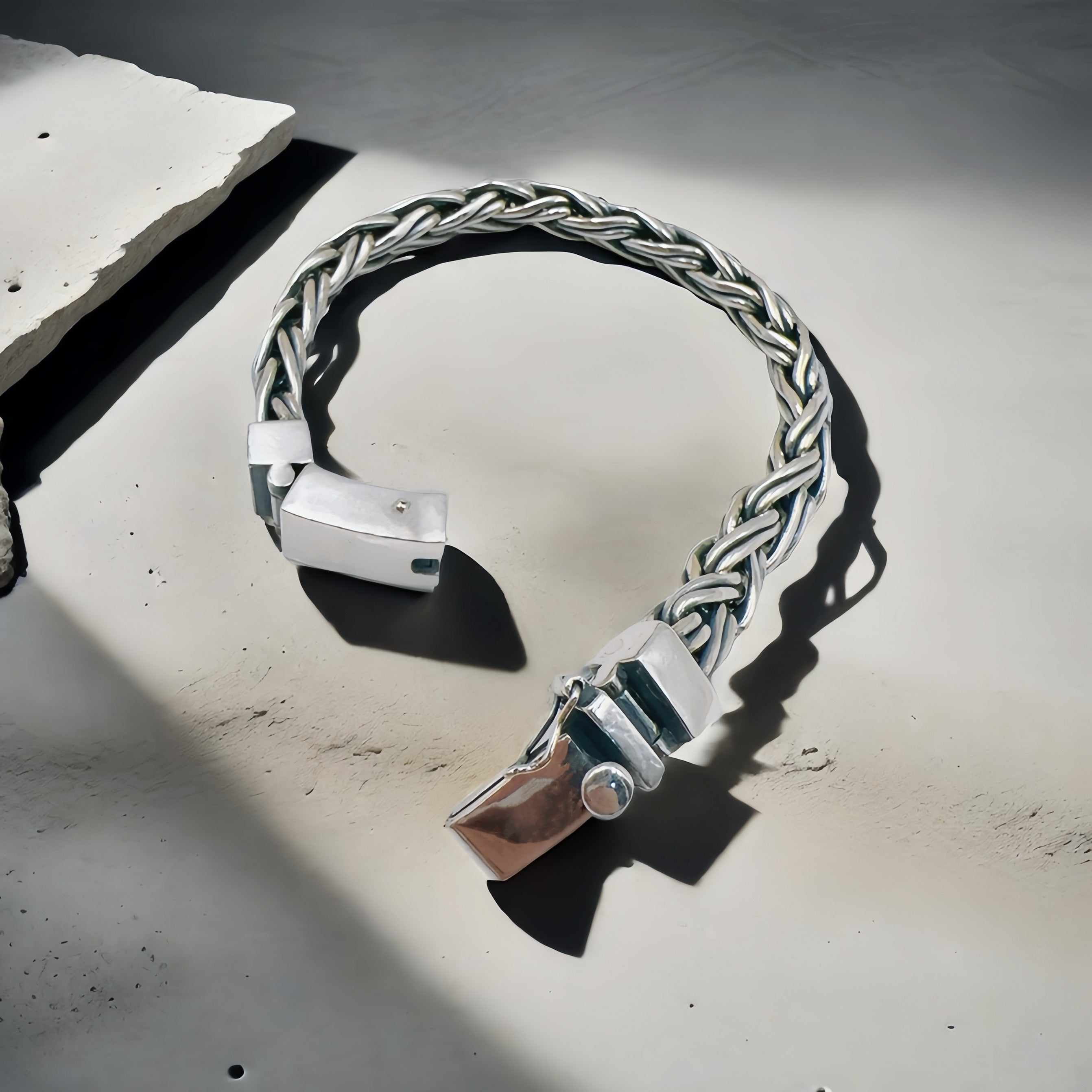 Braided Silver Bracelet (Item No.SB120）