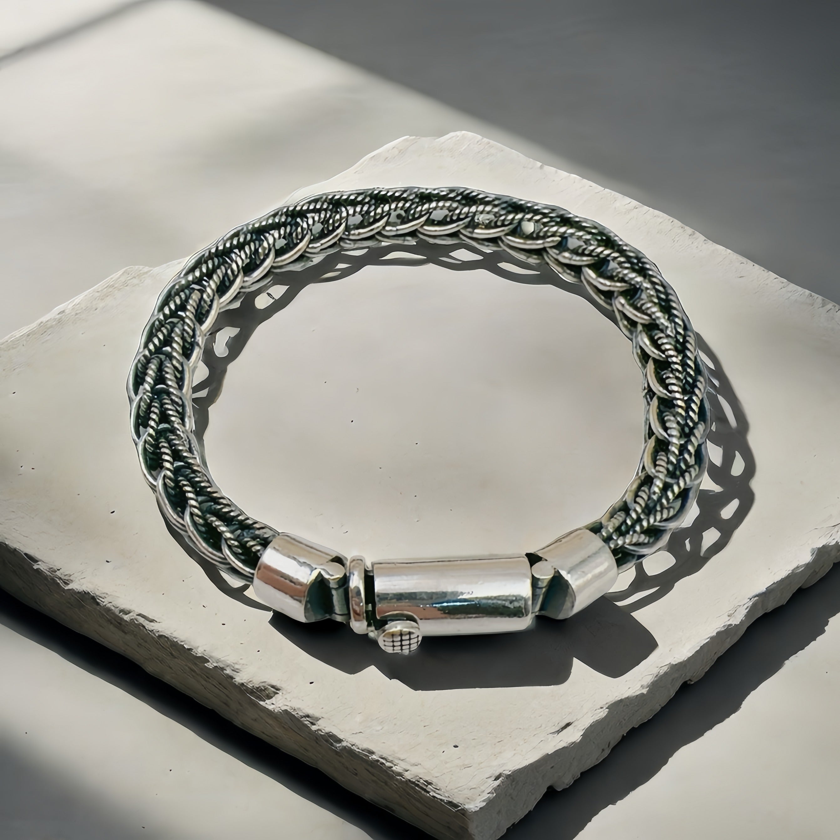 Braided Silver Bracelet (Item No.SB121）