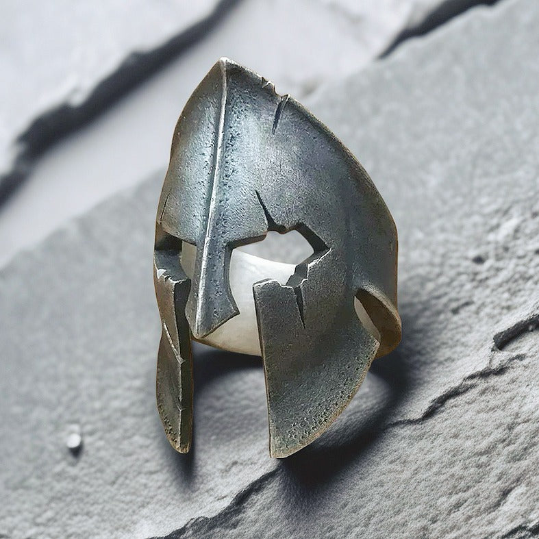 Greek Helmet Silver Ring (Item No. SR104)