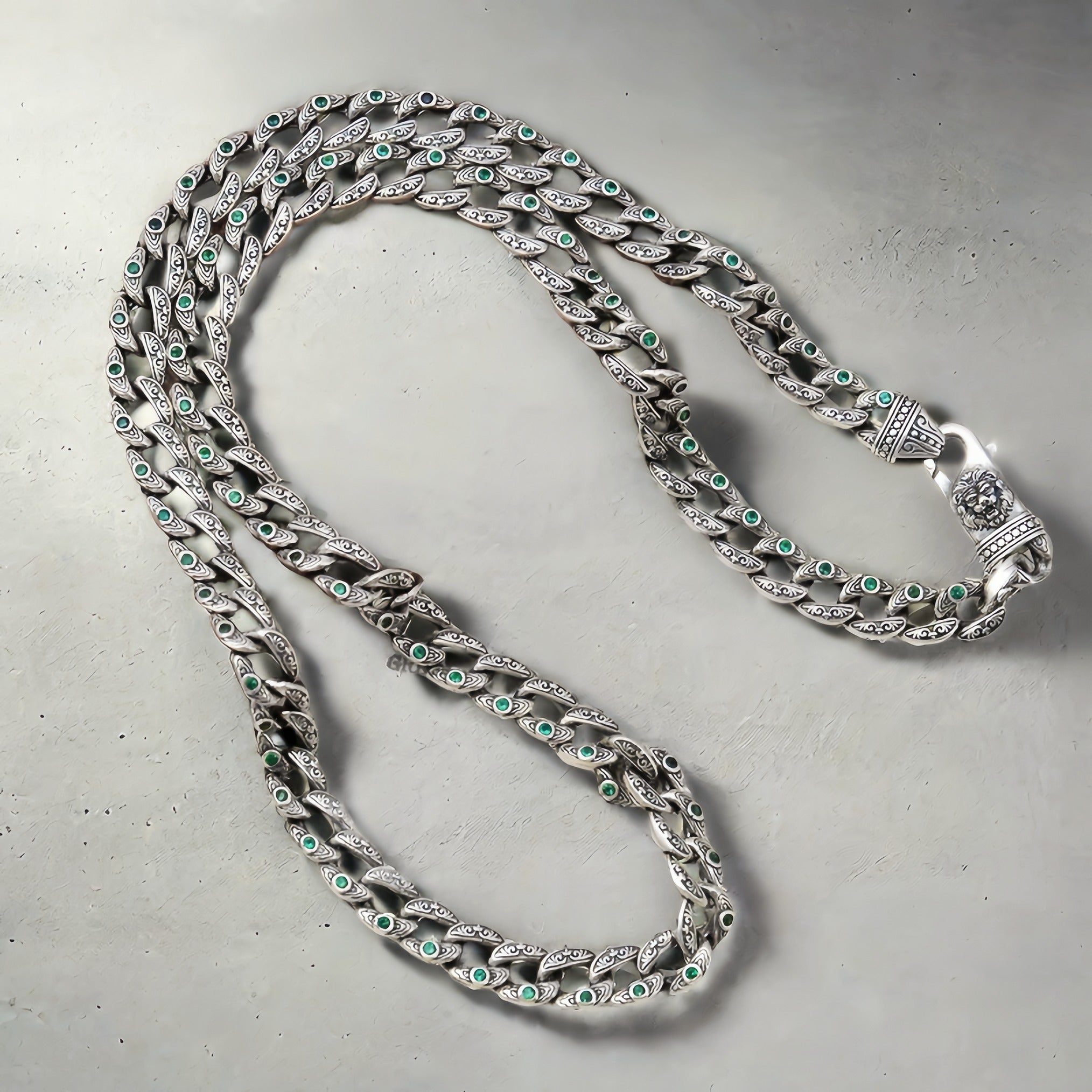 Lion Vintage Silver Necklace Chain (Item No. SN108)