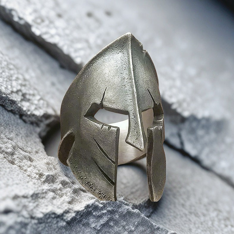 Greek Helmet Silver Ring (Item No. SR104)