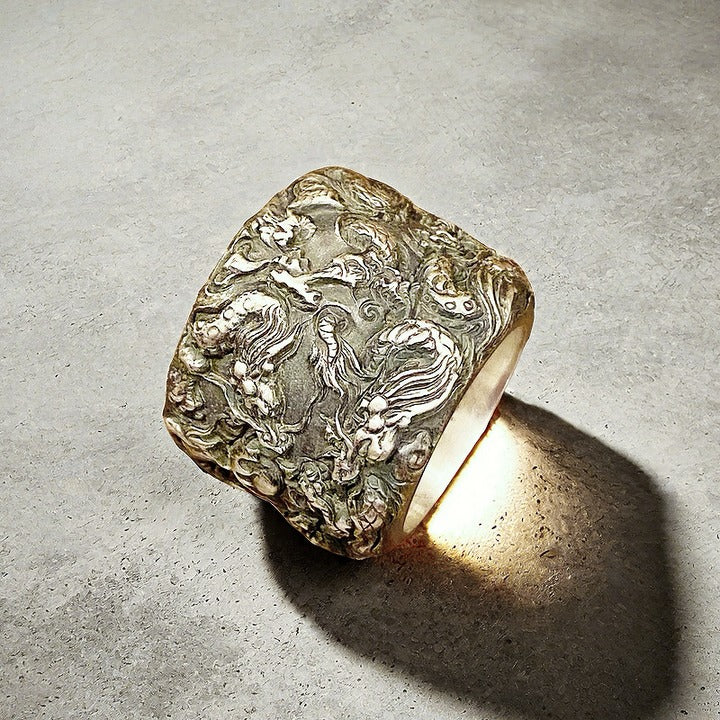 Nine Dragon Silver Ring (Item No. SR100)