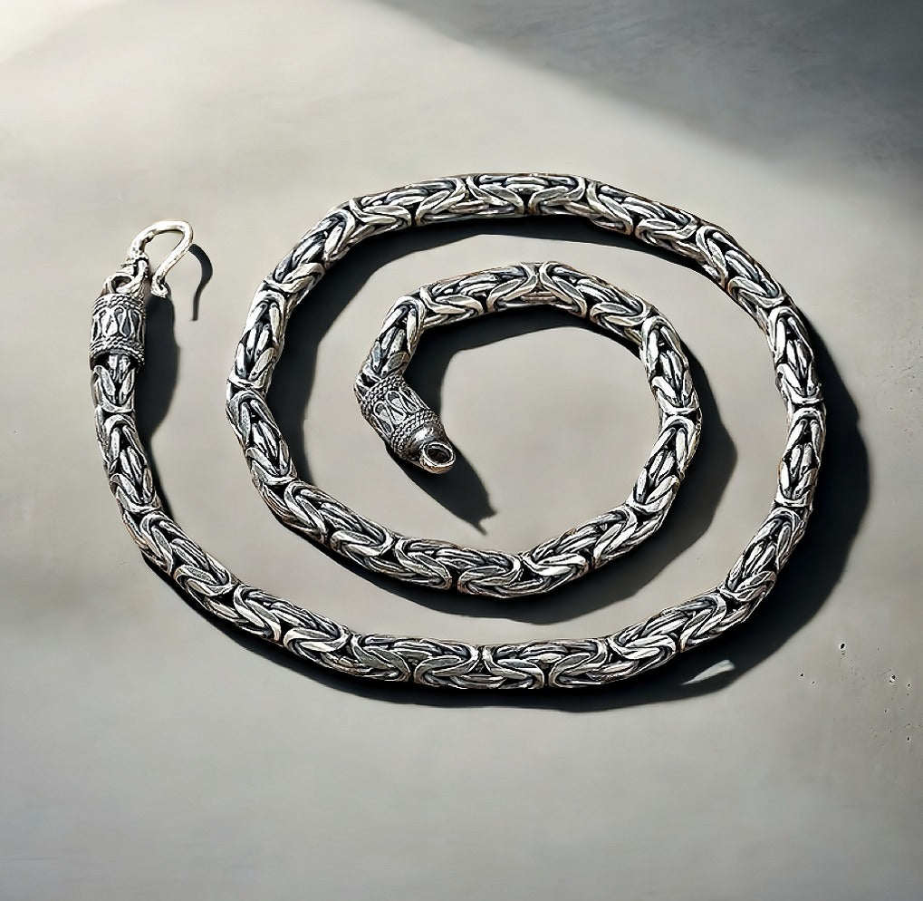 Classy Braided Silver Necklace Chain (Item No. SN105)