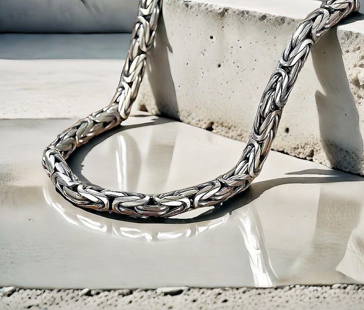 Classy Braided Silver Necklace Chain (Item No. SN105)
