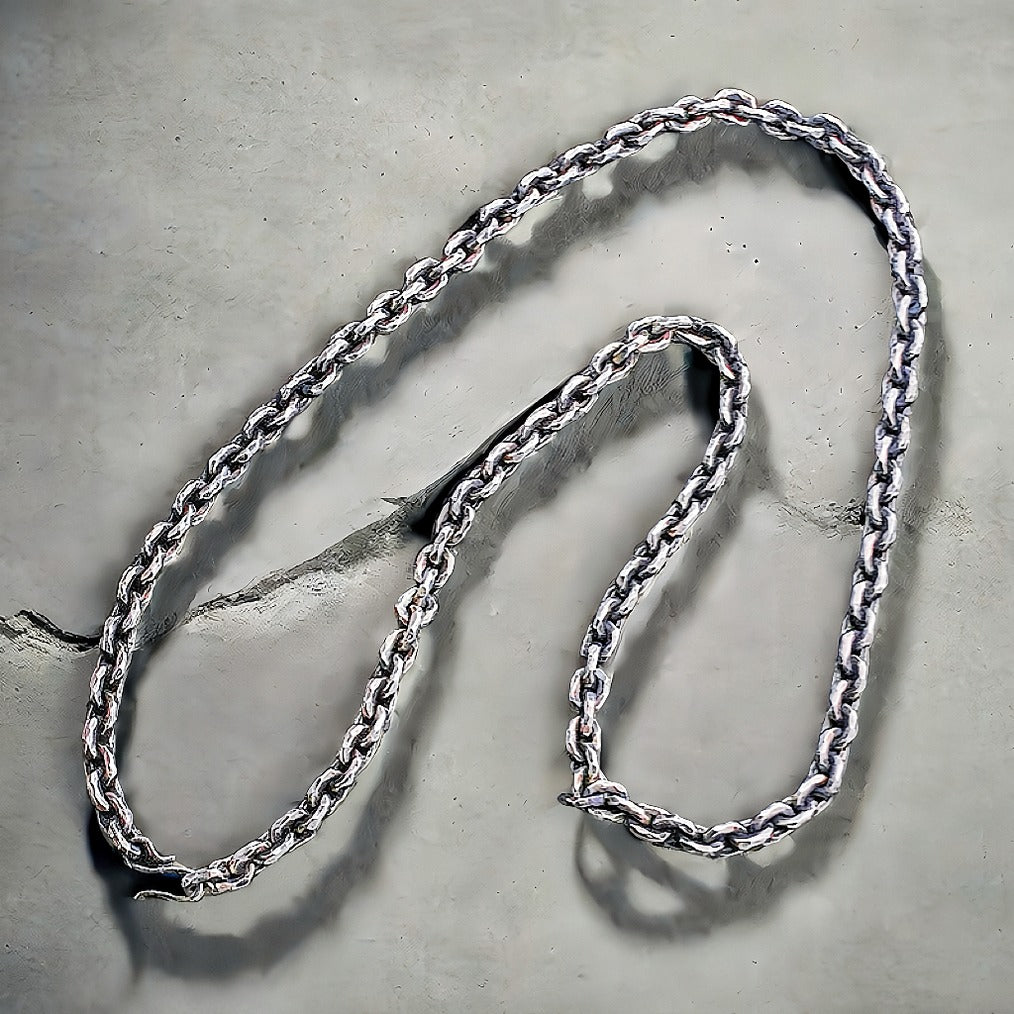 6mm Hammered Silver Necklace Chain (Item No. SN111)