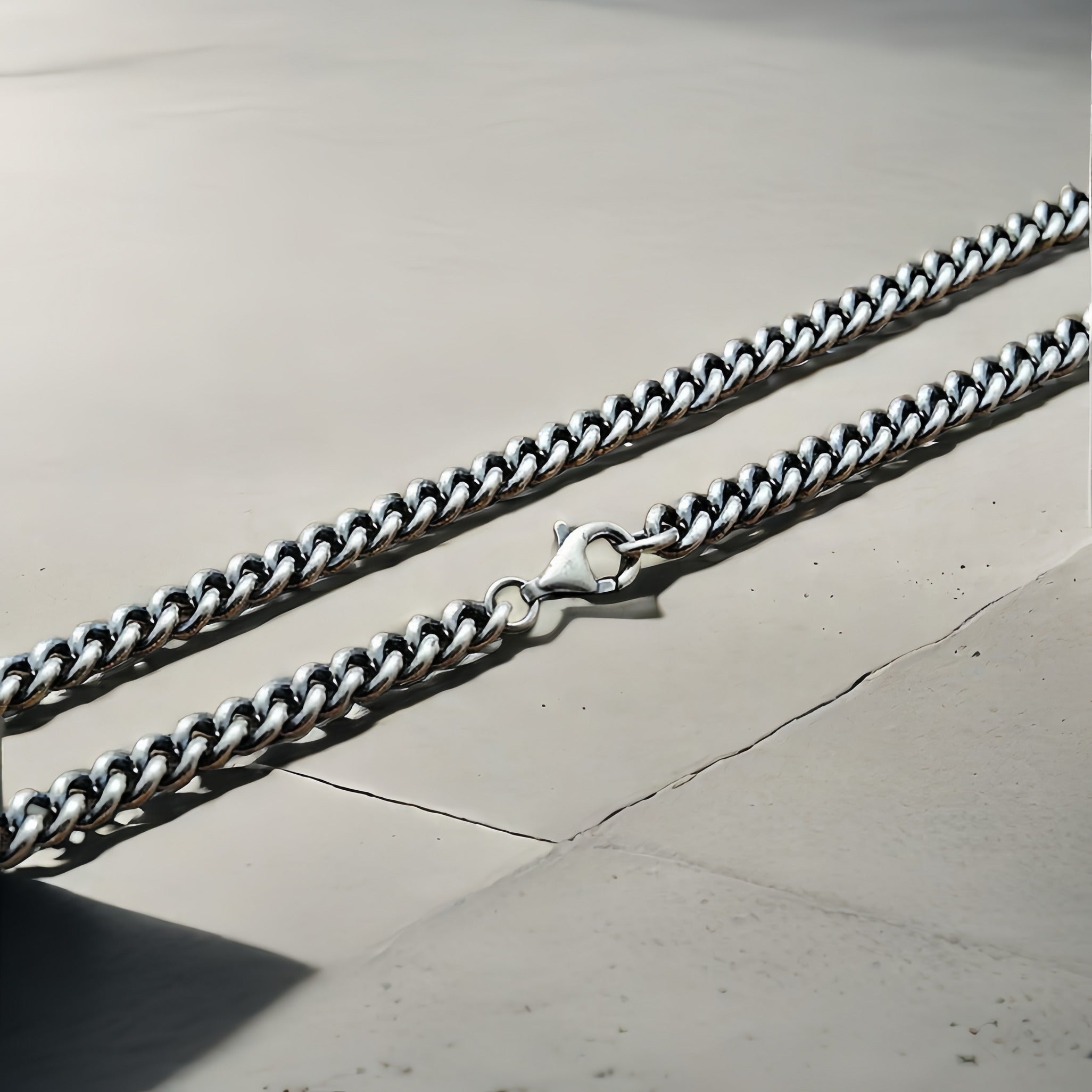 6mm Cuba Silver Necklace Chain (Item No. SN115)