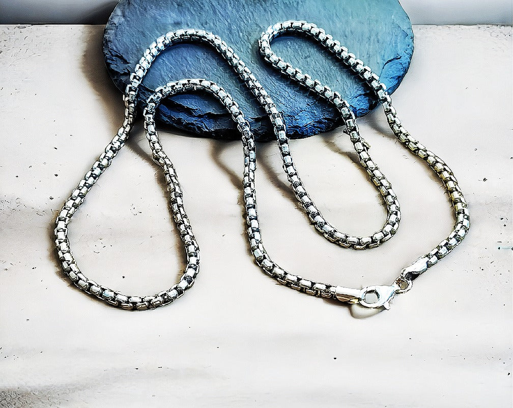 Box Silver Necklace Chain (Item No. SN112)
