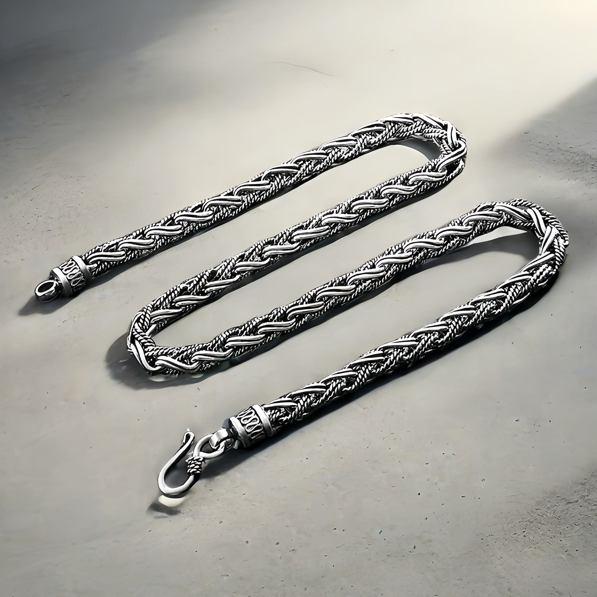 Classy Braided Silver Necklace Chain (Item No. SN113)