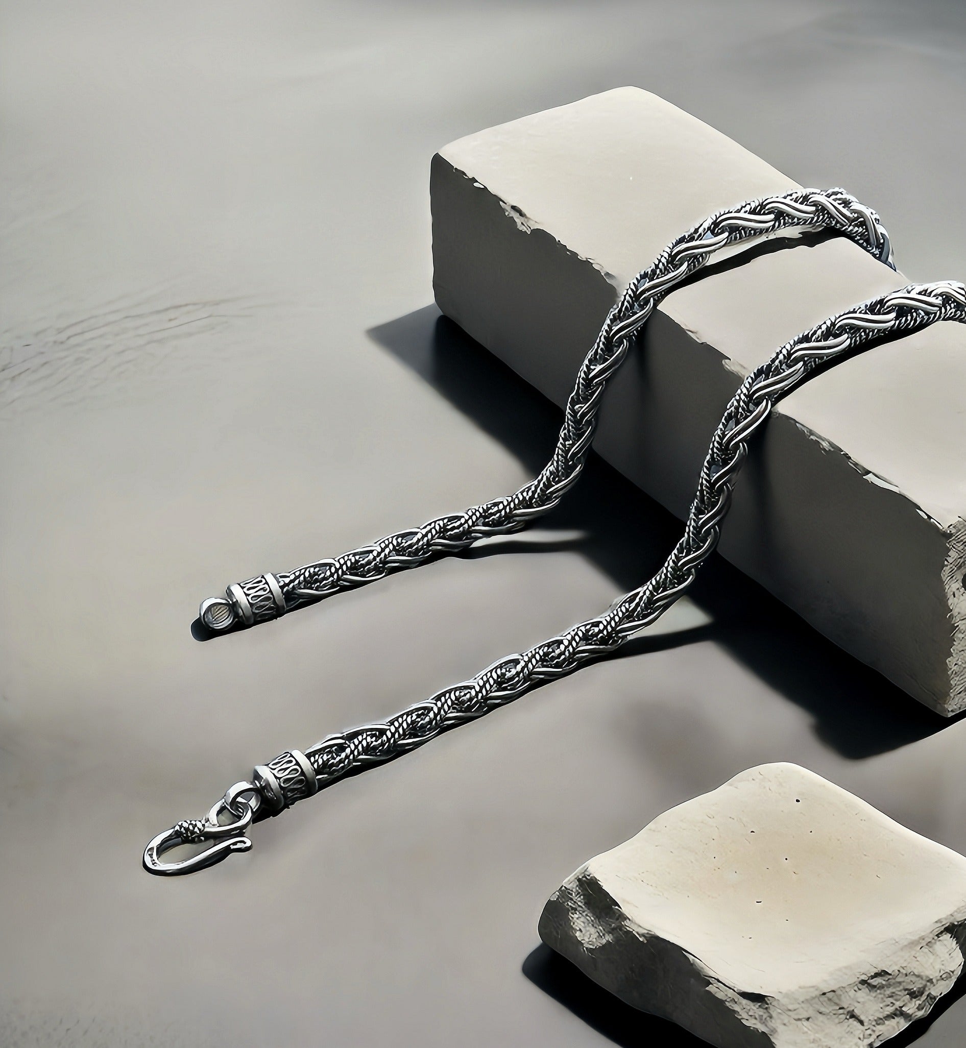 Classy Braided Silver Necklace Chain (Item No. SN113)