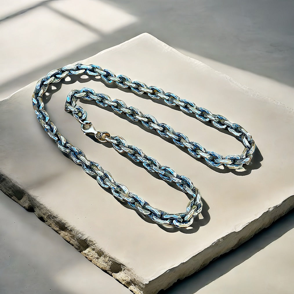 8mm Hammered Silver Necklace Chain (Item No. SN101)