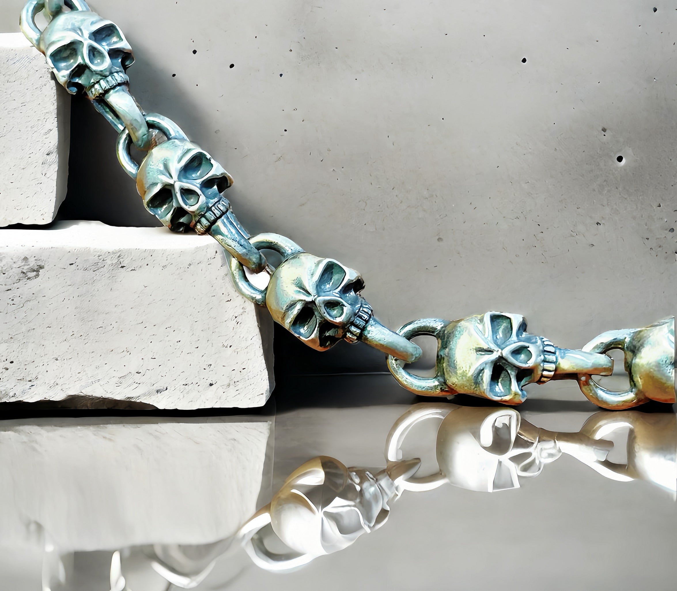 Skull Silver Necklace Chain (Item No. SN117)