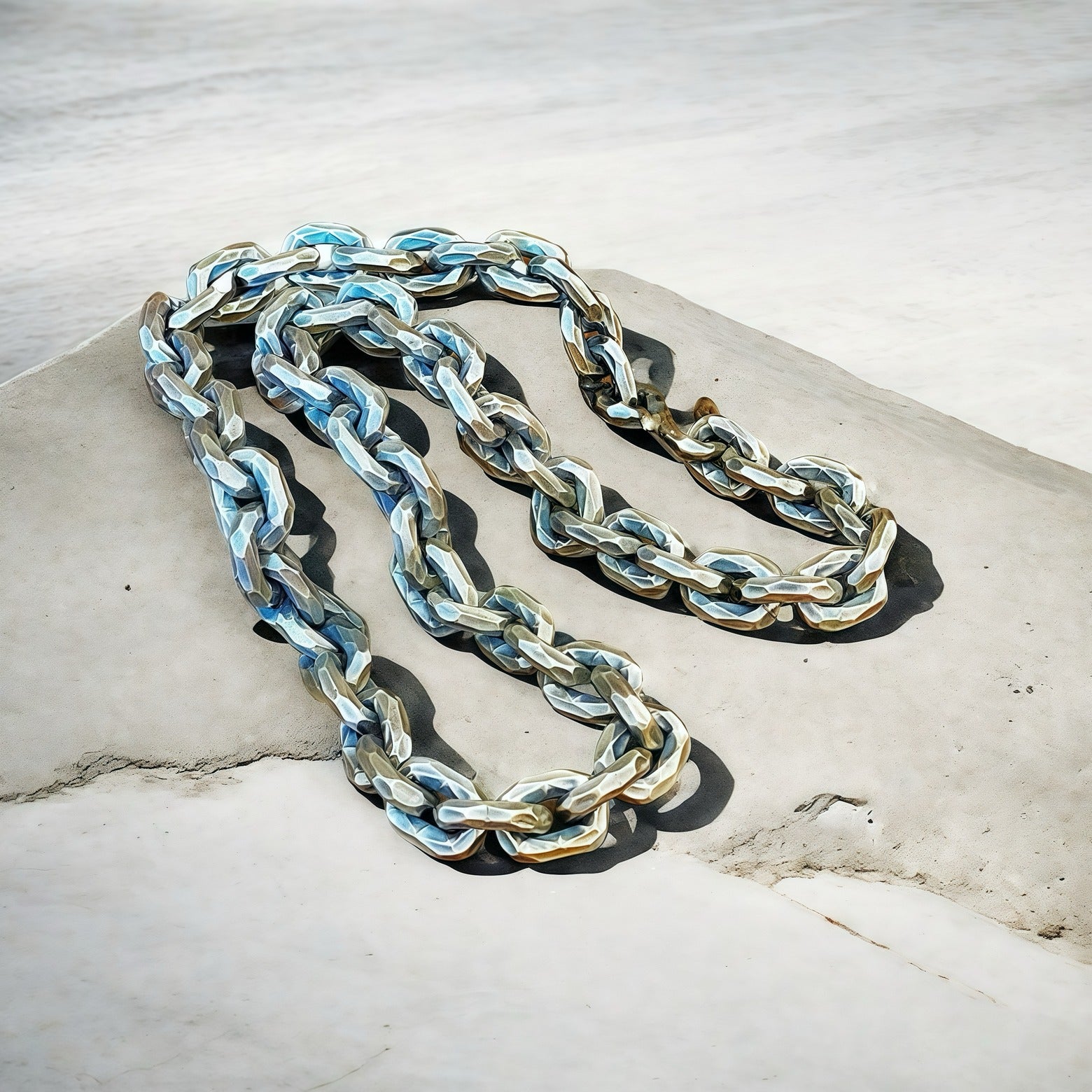 11mm Hammered Silver Necklace Chain (Item No. SN100)