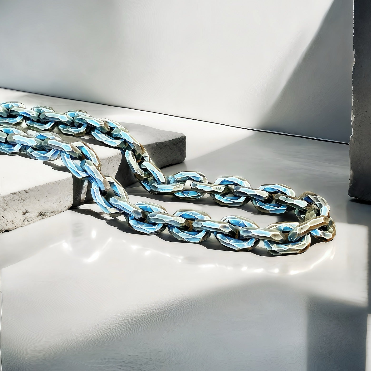 11mm Hammered Silver Necklace Chain (Item No. SN100)