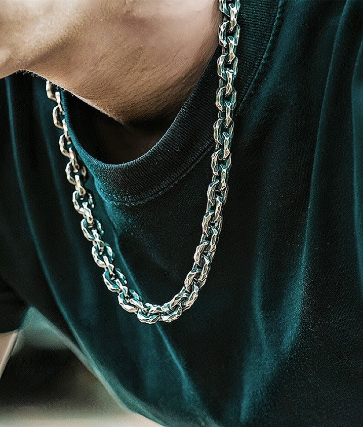 11mm Hammered Silver Necklace Chain (Item No. SN100)