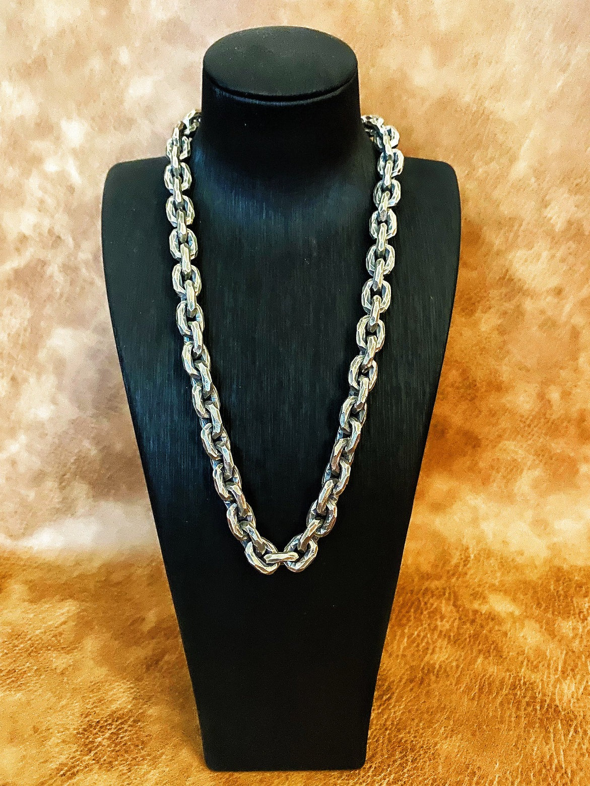 11mm Hammered Silver Necklace Chain (Item No. SN100)