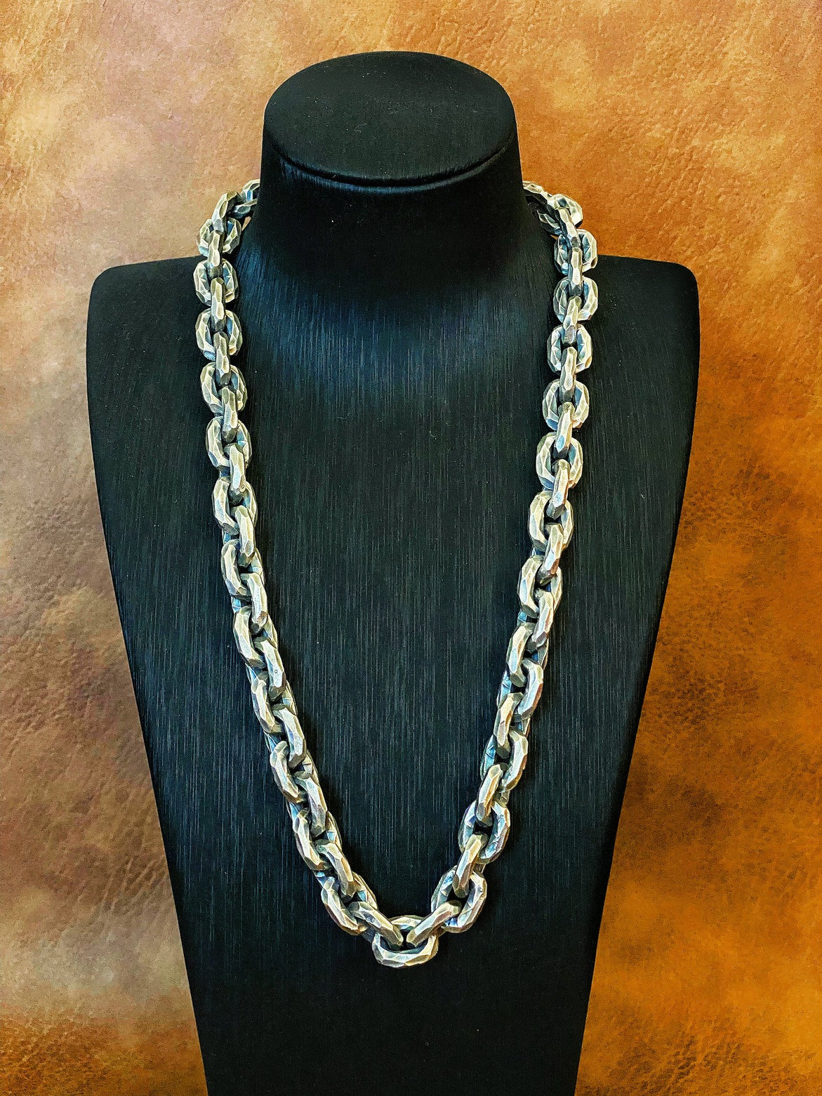 11mm Hammered Silver Necklace Chain (Item No. SN100)
