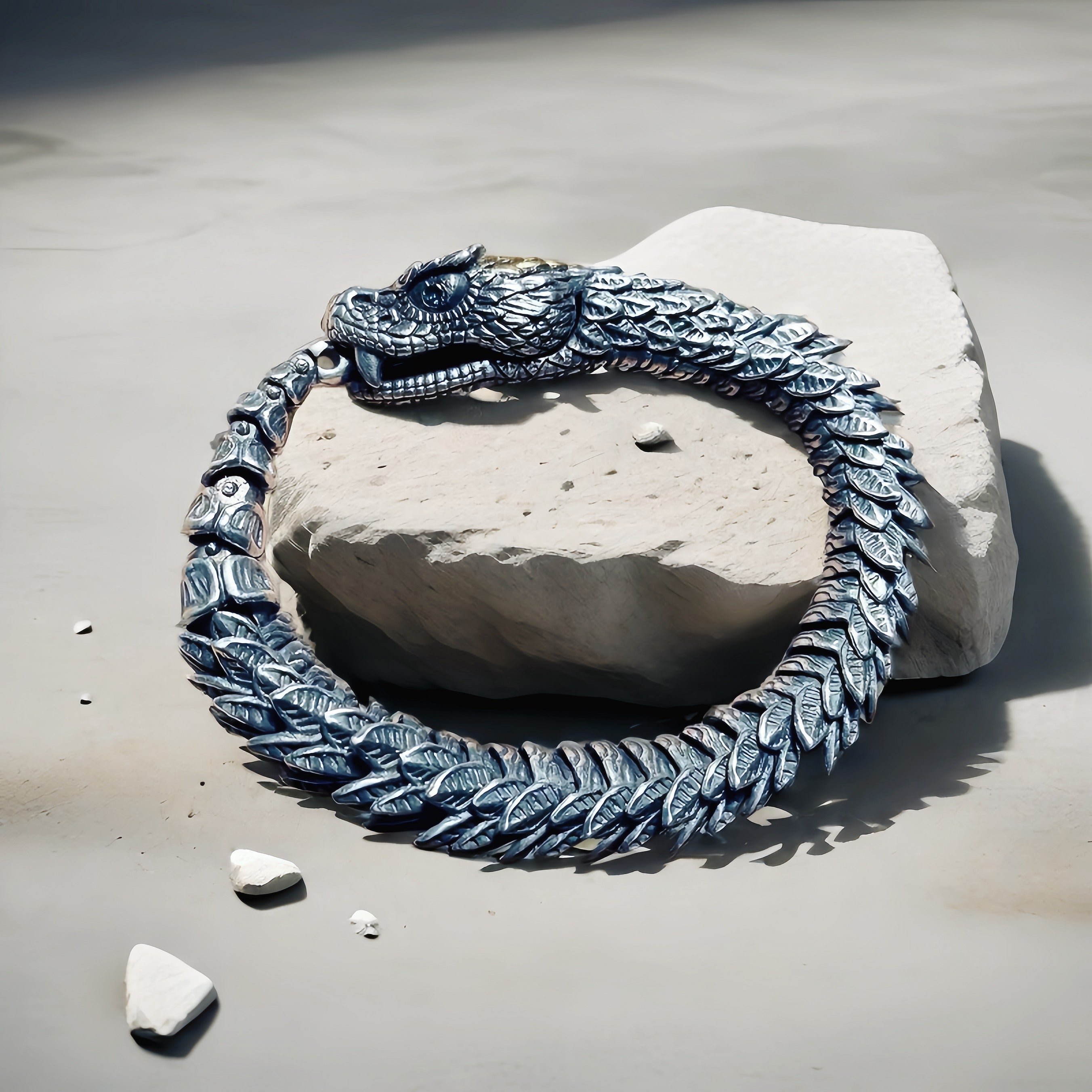 Ouroboros Silver Bracelet Chain (Item No.SB124)