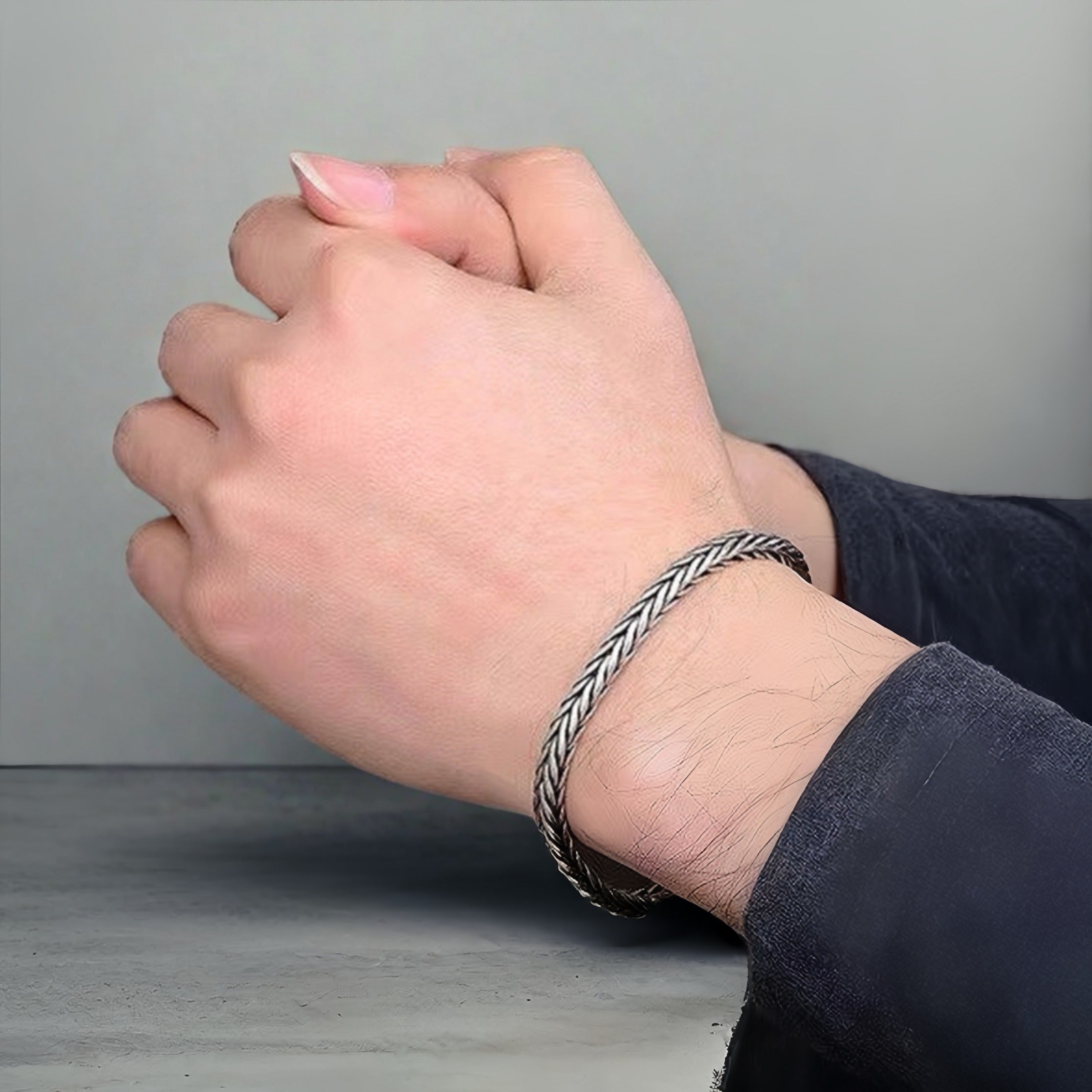 Braided Silver Bracelet Chain (Item No.SB171)