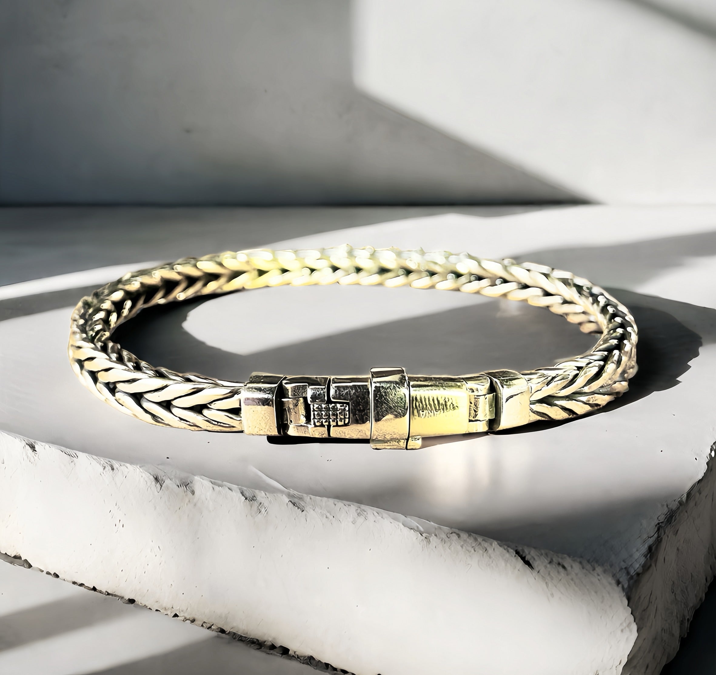 Braided Silver Bracelet Chain (Item No.SB171)