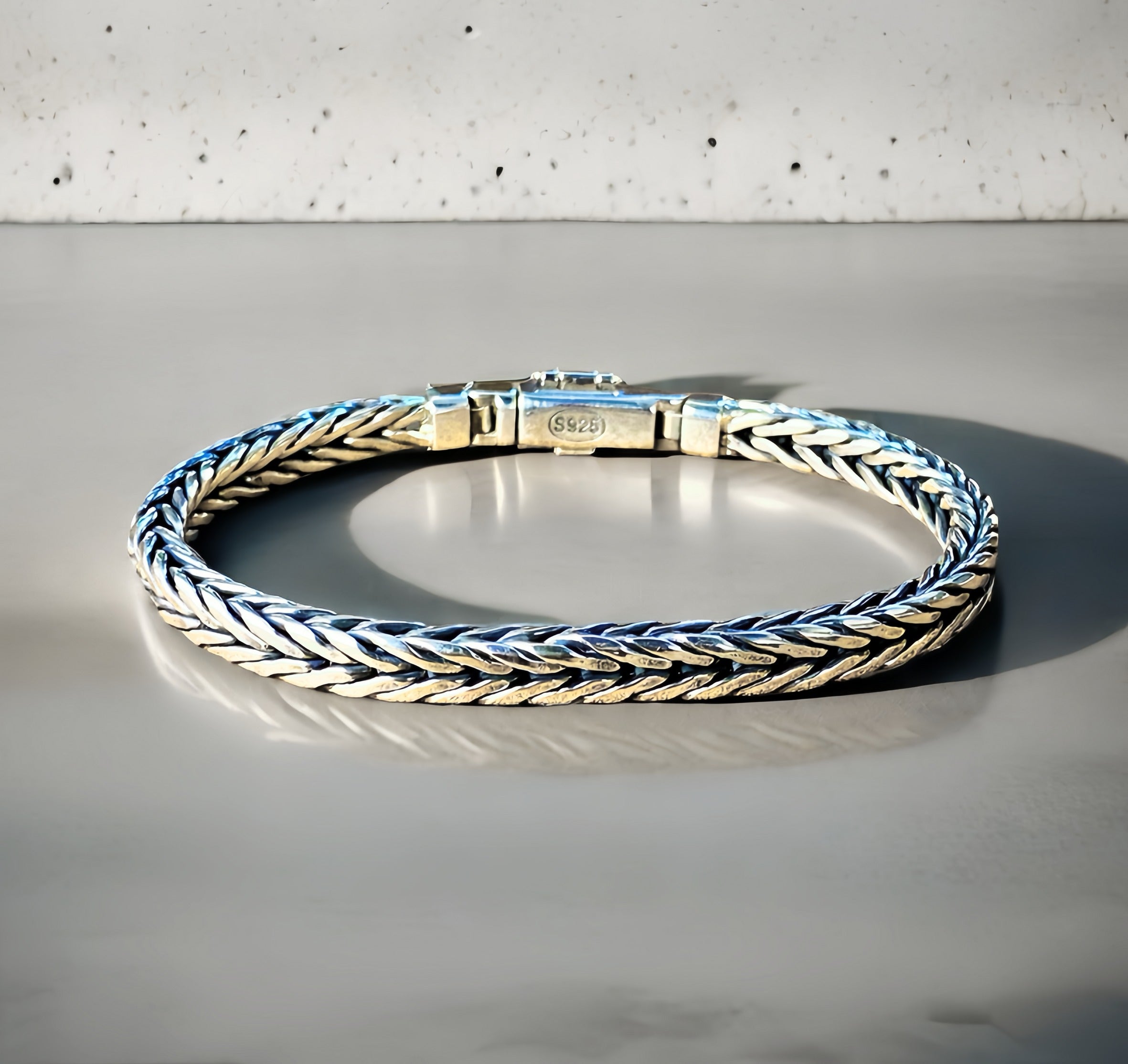 Braided Silver Bracelet Chain (Item No.SB171)